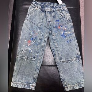 GAP Kids Blue Jeans with Colorful Splatter